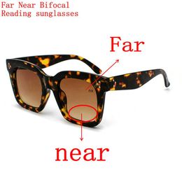 Sunglasses Oversized Bifocal Reading Women Black Frame Magnifying Presbyopia Farsighted Glasses 0.5 NXSunglasses