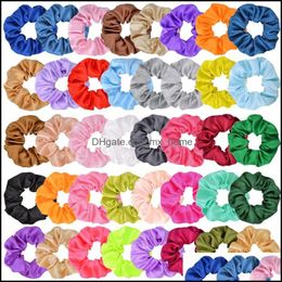 Solid Girl Elastic Hair Scrunchie Scrunchy Head Band Ponytail Hairbands Girls Hairs Rope Accessories A275 Drop Delivery 2021 Baby Kids Ma
