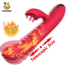 Rabbit Vibrator for Women Dual Vibration Heating Dildo Waterproof Female Vagina Clitoris Massager sexy Toys Erotic