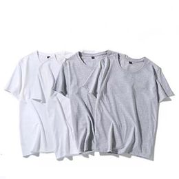 round neck solid Colour T shirt summer cotton bottoming short sleeved mens and womens half-sleevedH4f67