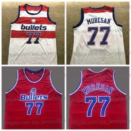 Custom Retro #77 Gheorge Muresan Basketball Jersey Men's All Stitched Red White Any Name Number XXS-6XL Top Quality