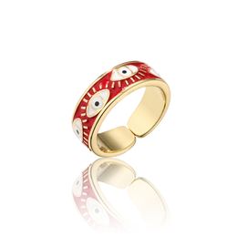 Gold Plated Evil Eye Ring Adjustable Rings Jewellery for Men Women Gift
