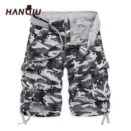 Camouflage Loose Cargo Shorts Men Cool Summer Military Camo Short Pants Homme Cargo Shorts No belt 220507