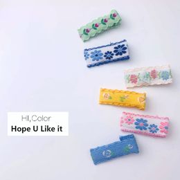 Korean cute children's national style Embroidery Flower hairpin BB clip sweet word clip girl's baby hairpin hair accessories