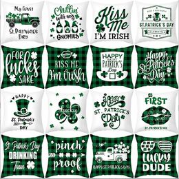 Pillow Case St. Patrick's Day Pillow Cover Classic Green Throw Pillows Case St. Patrick Decorative Pillowcase Sofa Couch Cushion Cover Bedding Supplies 32 Design BC259