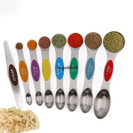 Baking Tools Stainless Steel Double-headed Measuring Spoon 8-piece Set Of Seasoning Spoon Scale Metering Magnetic Absorption Nano Spoons Sc