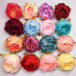 50Pcs/Lot 10cm Peony Flower Head Artificial Flower For Wedding Party Home Decoration DIY Fake Flowers Wall Garland