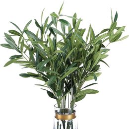 Decorative Flowers & Wreaths Artificial Olive Leaves Stem 96cm/37'' Long Fake Plant Branches For Floral Arrangement Vase Bouquet Wed