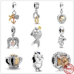 925 Sterling Silver Dangle Charm Heart Watering Can Bead Fit Pandora Charms Bracelet DIY Jewellery Accessories