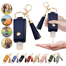 Hooks & Rails Hand Sanitizer Bottle Mini Disinfectant Hands Portable Hydroalcoholic Gel Leather Case Keychain #WTHooks