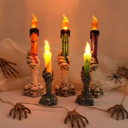 Other Event & Party Supplies Halloween Led Candle Light Skeleton Ghost Hand Smok 220823