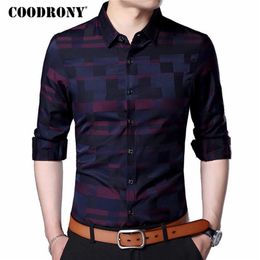 COODRONY Men Shirt Mens Business Casual Shirts New Arrival Men Famous Brand Clothing Plaid Long Sleeve Camisa Masculina 712 LJ200925