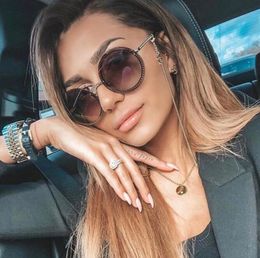 Brand Round Rimless Sunglasses Women Luxury Female Shades Sexy Circle Sun glasses Feminino Elegant