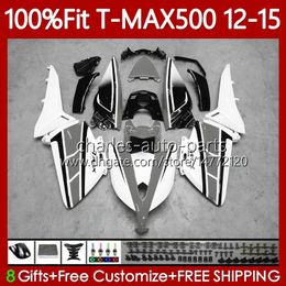 Grey white OEM Bodywork For YAMAHA TMAX MAX 500 MAX-500 TMAX-500 2012 2013 2014 2015 Fairings 113No.94 T MAX500 T-MAX500 12-15 TMAX500 12 13 14 15 Injection Mould Body