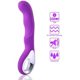 Wand Massager 10 Speeds Silicone USB Rechargeable Waterproof G Spot Vibrators Powerful Erotic Clit Vibrator sexy Toy For Women
