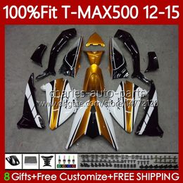 Injection mold Fairings For YAMAHA TMAX-500 MAX-500 T White gold MAX500 12-15 Bodywork 113No.14 TMAX MAX 500 TMAX500 12 13 14 15 T-MAX500 2012 2013 2014 2015 OEM Body