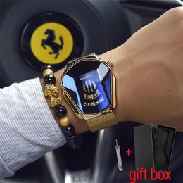 Luxury HOURSLY Brand Trend Cool Men's Wrist Watch Stainless Steel Technology Fashion Quartz Watch For Men Relogio Masculino 220608