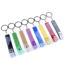 Acrylic Clip Party Favour Key Ring For Bank Card Grabber DIY Contactless Key Buckle Designer Sequins Convenient