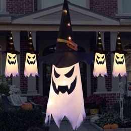 halloween hanging lanterns Canada - Factory Outlet Halloween LED lantern Wizard Hat hanging lamp ghost face string Ghost Festival horror atmosphere room decoration