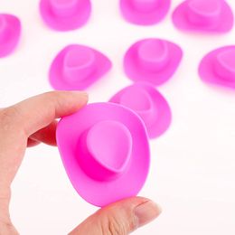 Plastic Mini Cowboy Hat Craft Tools Cowgirl Pink Cute Miniature Toy Doll Dress Up Party Accessories