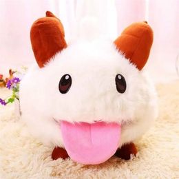 25cm League of Heroes Ice and Snow Festival Lol Dolls Poro Plush Toys Customized Soft Cute Game Baby Toy 220707