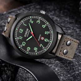 Quartz Watch Arabic Numerals Round Dial Leather Strap for Men 2022 Latest Design Wristwatch Drop Ship