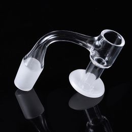 Smoking Accessories Seamless Fully Weld Quartz Banger Nails Beveled Edge White Buttom 10mm 14mm Joint For Dab Rig Glass Bongs FWQB14