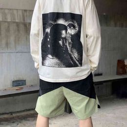 Fashion brand designer shorts Camel Rhude Letter Printed Two-color Splicing Men's Casual Drawstring Shorts