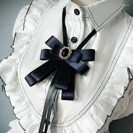 Bow Ties Elegant Men Women Neck Collar Shirt Tie Cravat Rhinestone Alloy Wedding Christmas Necktie British Uniform Ribbon Pin Bowtie Fier22