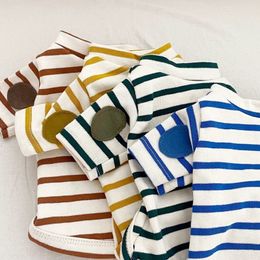 Spring Dogs Clothes Stripe Cotton Pet Dogs T-shirt For Puppy Small Medium Dogs Knitting French Bulldog Yorkshire Ropa Perro