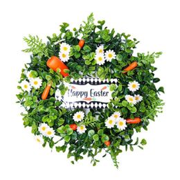Decorative Flowers & Wreaths Artificial Spring Wreath Flower Gift For Front Door Outdoor Farmhouse Wall Holiday Decor WreathDecorative