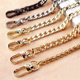 Long 120cm Metal Purse Chain Strap Handle Replacement Chain Handbag Shoulder Bag Chain Accessories Gold/Silver/Black Y220510