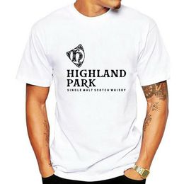 Men's T-Shirts Highland Park Single Malt Whisky Drings T-Shirt Men Shirt Grey White Loose Plus Size Tee