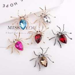 Brooch Fashion Spider Crystal Flower Pins Brooches Women Costume Wedding Jewellery Dress Pins Accessories Gift