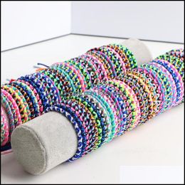 Bangle Bracelets Jewellery Fashion Mticolor Ethnic Friendship Braided Rope Cuff Wristband For Women Men Lover Dh9Jn