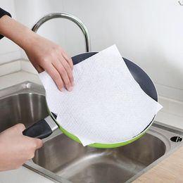 50Pcs/Roll Multi-Purpose Disposable Kitchen Cloth Rolls Cleaning Rags Scouring Pads Dish Towels Cleaning Wipes Washcloths by sea JJLB14785