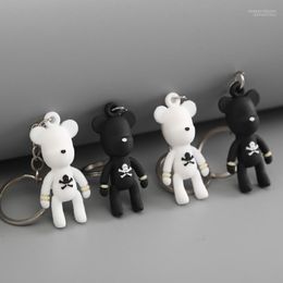 Keychains 2022 2pcs Fashion Rubber Bear Keychain Keyring For Women Bag Car Key Chain Trinket Jewellery Gift Souvenirs1