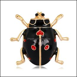 Pins Brooches Jewellery Fashion Animal Red Bee Female Cute Insect Beetle Cor Seven-Star Ladybug Pin Suit Collar Brooch Accessories Drop Deliv