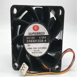 6038 CHE6012DB-A DC12V 0.86A 6CM Three-wire cooling fan