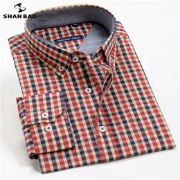 6XL 7XL 8XL 9XL 10XL 12XL Men's Business Casual Classic Plaid Long Sleeve Shirt Spring Brand Clothing 100% Cotton Loose Shirt 220401