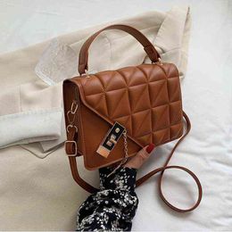 HBP Crossbody Bag Vintage Diamond Lattice Pu Leather s for Women Luxury Chain Lock Shoulder Ladies Purses and Handbags 2022 Trend 220727