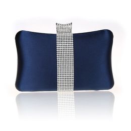 High Quality Navy Blue Ladies Wedding Evening Bag Clutch handbag Bride Party Mini Makeup Bag Mujer Bolso 03860 Y201224