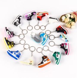 Fashion Stereo sneakers keychains 3D mini basketball shoes model pendant boyfriend birthday cake decorations hot selling