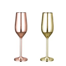 A variety of Colours wine glass stainless steel fancy champagne flutes set for wedding and party