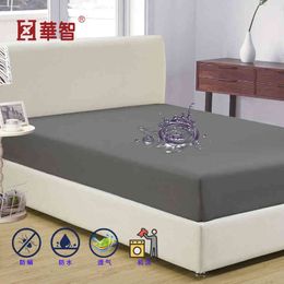 Cl011 Ins Style Solid Color Bedspread Spring Asian Textile Urine and Sweat Proof Waterproof Fitted Sheet