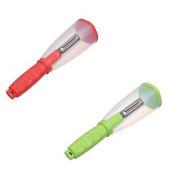 Multifunctional Vegetable Tools Storage Type Peeling Knife With Tube Peeler Peeling Apple Supplies Household