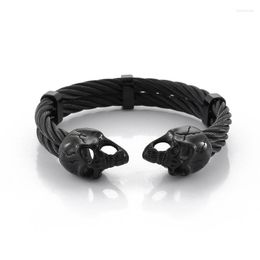 Link Chain MOONEYE Personality Titanium Steel Bracelet Retro Men's Stainless Skull Wristband Punk Charm Bangle Trum22