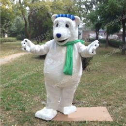 Performance white polar bear Mascot Costumes Carnival Hallowen Gifts Unisex Adults Fancy Party Games Outfit Holiday Celebration Cartoon Character Outfits