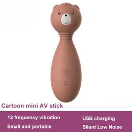 USB charging AV Stick Vibrators Little Bear Vibrator Clitoris Stimulator sexy Toys for Women 12 Frequency G-spot Vagina Massager Beauty Items