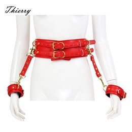 Thierry Hand Restraints and Waist Belt Fetish Slave Bondage sexy Toys, Wrist Cuffs Adult Games Erotic Toys For Woman